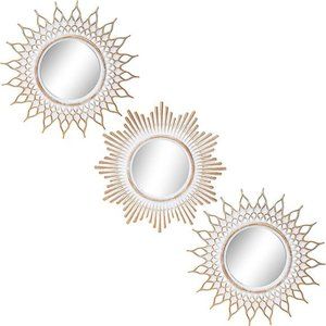Brushed Gold Mirrors for WallDecor Set of 3Wall Mirror Decoration for LivingRoom